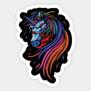 Halloween Zombie Unicorn Sticker